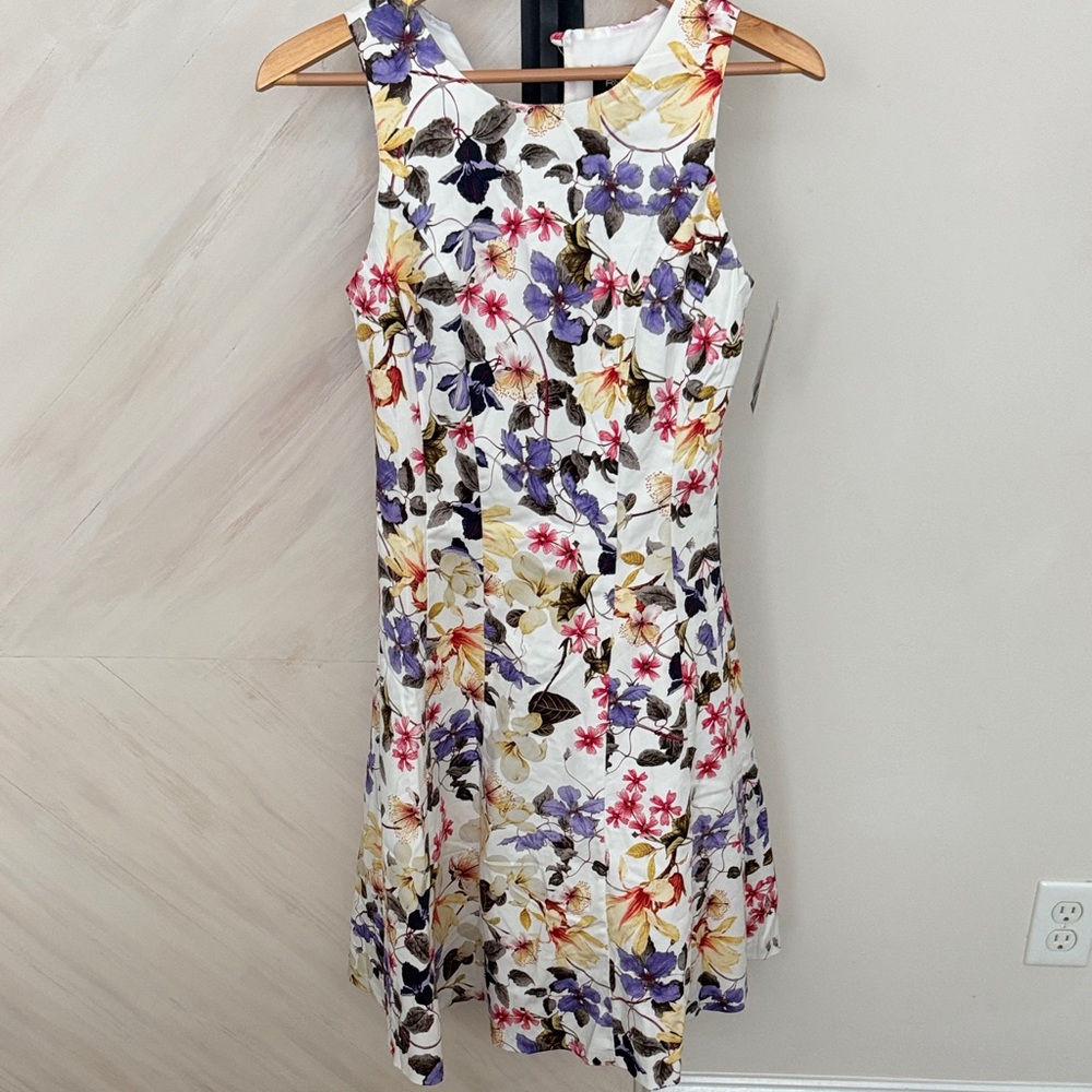 Ronni Nicole Floral Mini Dress - White, Purple, Red